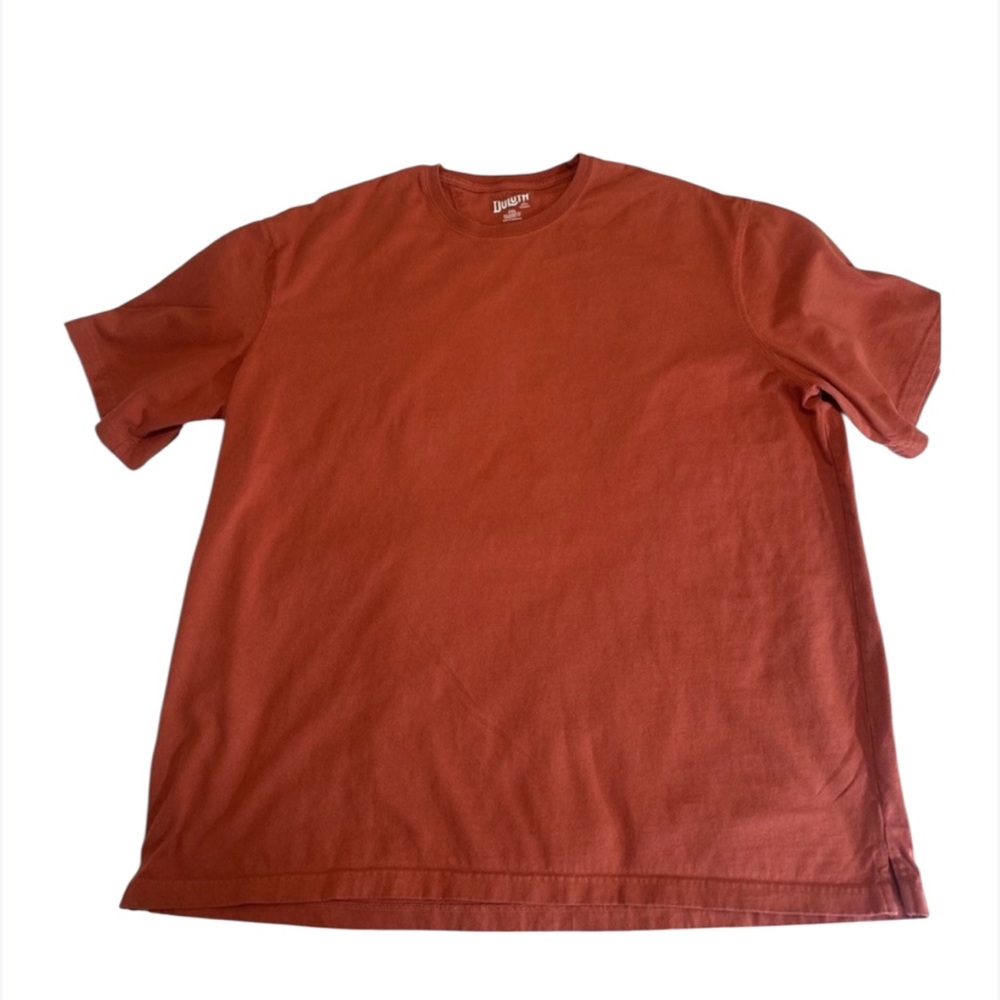 Duluth Shirt Mens 2XL Orange Relaxed Crew Neck‎ Short Sleeve Longtail Tee